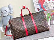 Louis Vuitton Keepall Bandoulière 50 Red Line Bag - 4