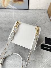 DG Logo mini white leather shoulder bag - 6