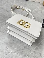 DG Logo mini white leather shoulder bag - 5