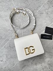 DG Logo mini white leather shoulder bag - 3