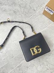 DG Logo mini black leather shoulder bag - 3