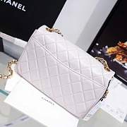 Chanel Shiny Quilted Lambskin Flap Bag White  - 2