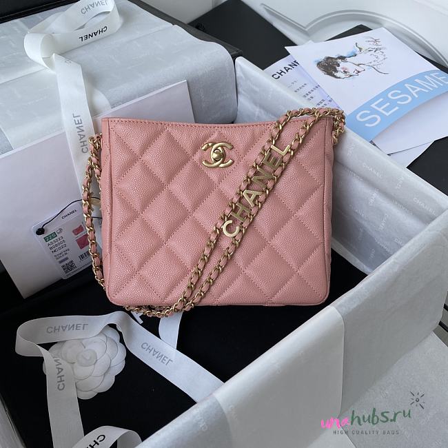 Chanel small tote bag pink leather AS3223 - 1