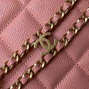 Chanel small tote bag pink leather AS3223 - 3