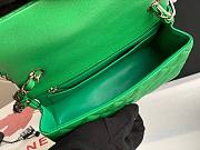 Chanel Caviar Green Silver Flap Bag 20cm - 2