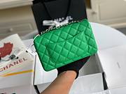 Chanel Caviar Green Silver Flap Bag 20cm - 3