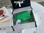 Chanel Caviar Green Silver Flap Bag 20cm - 4