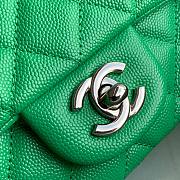 Chanel Caviar Green Silver Flap Bag 20cm - 6