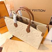 LV Onthego GM Monogram Empreinte Leather Cream M44925 - 5