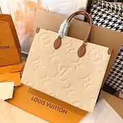 LV Onthego GM Monogram Empreinte Leather Cream M44925 - 3