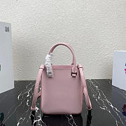 Prada Logo Plaque Small Tote In Pink - 3