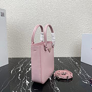 Prada Logo Plaque Small Tote In Pink - 2