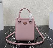 Prada Logo Plaque Small Tote In Pink - 1