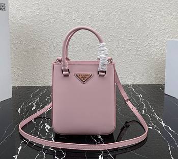 Prada Logo Plaque Small Tote In Pink