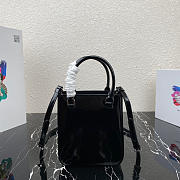 Prada Logo Plaque Small Tote In Black - 5