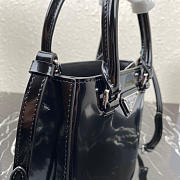 Prada Logo Plaque Small Tote In Black - 4