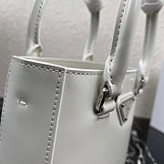 Prada Logo Plaque Small Tote In White - 6