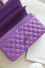 Chanel classic flap bag purple medium 25  - 6