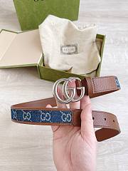 Gucci demin silver belt - 1