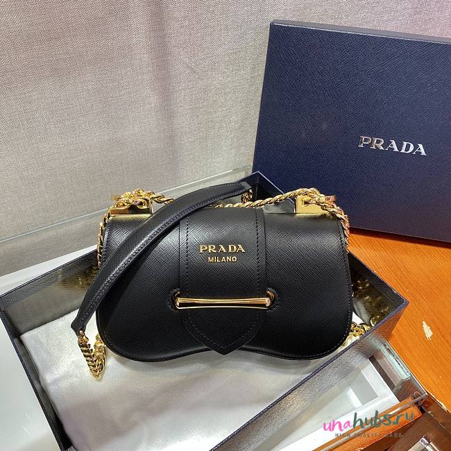 Prada Saffiano Sidonie Black Bag - 1