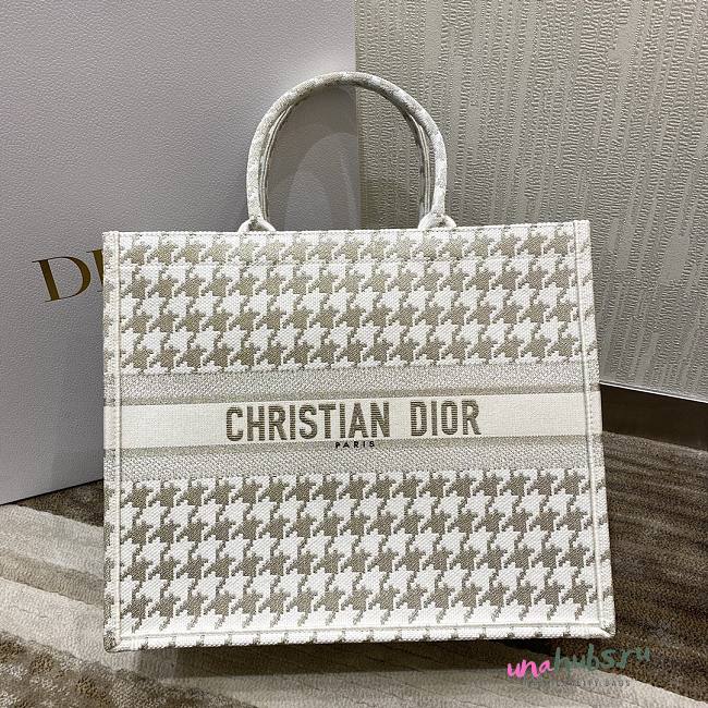 Dior book gold tone embroidery tote 41cm  - 1