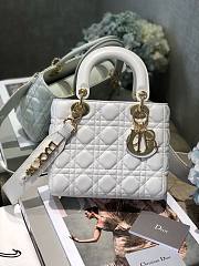 DIOR My ABCDIOR Lady White Lambskin Bag with Gold Hardware - 1