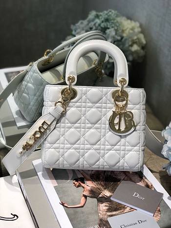 DIOR My ABCDIOR Lady White Lambskin Bag with Gold Hardware