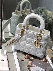 DIOR My ABCDIOR Lady White Lambskin Bag with Gold Hardware - 2