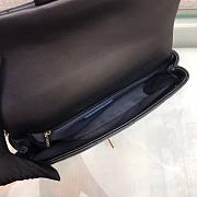 Chanel black big chain flap bag in black lampskin - 2
