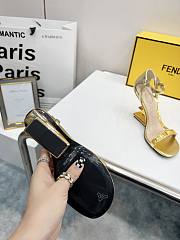 Fendi gold leather heels - 3