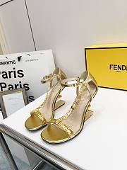 Fendi gold leather heels - 4