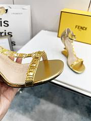 Fendi gold leather heels - 5