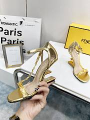 Fendi gold leather heels - 6