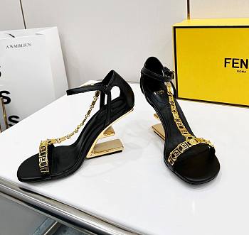 Fendi black leather heels