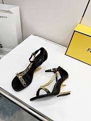 Fendi black leather heels - 6