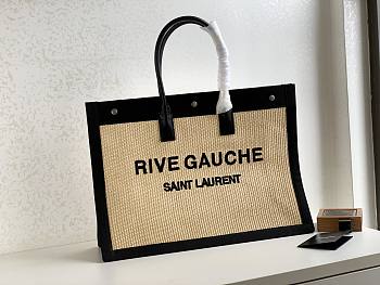 YSL shopping bag black in raffia 