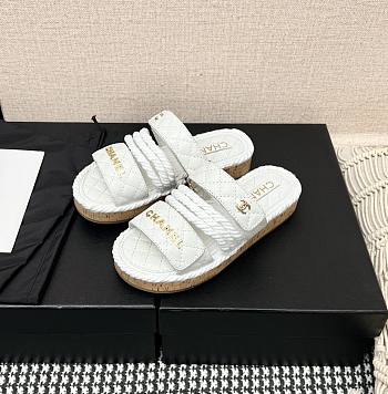 Chanel sandals white in raffia