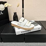 Chanel sandals white in raffia - 6