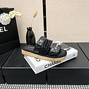 Chanel sandals black in raffia - 6