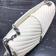 YSL LARGE COLLEGE BAG IN WHITE MATELASSÉ LEATHE SILVER - 3