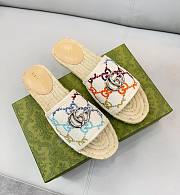 Gucci color GG raffia slippers - 1