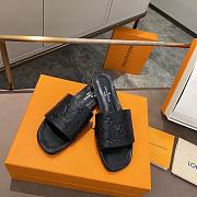 Louis Vuitton Black Flat Mules  - 1