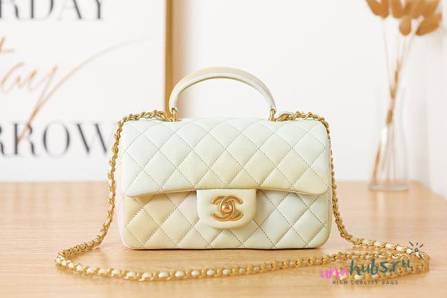 Chanel handle mini flap bag colorful 20cm - 1