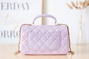 Chanel handle mini flap bag purple colorful 20cm - 5