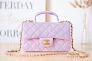 Chanel handle mini flap bag purple colorful 20cm - 6