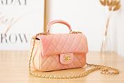 Chanel handle mini flap bag orange colorful 20cm - 3