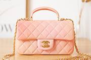 Chanel handle mini flap bag orange colorful 20cm - 2