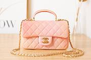 Chanel handle mini flap bag orange colorful 20cm - 1