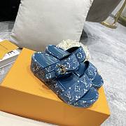 Louis Vuitton Flatforms denim blue/ black - 5