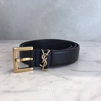 YSL belt black leather 3cm